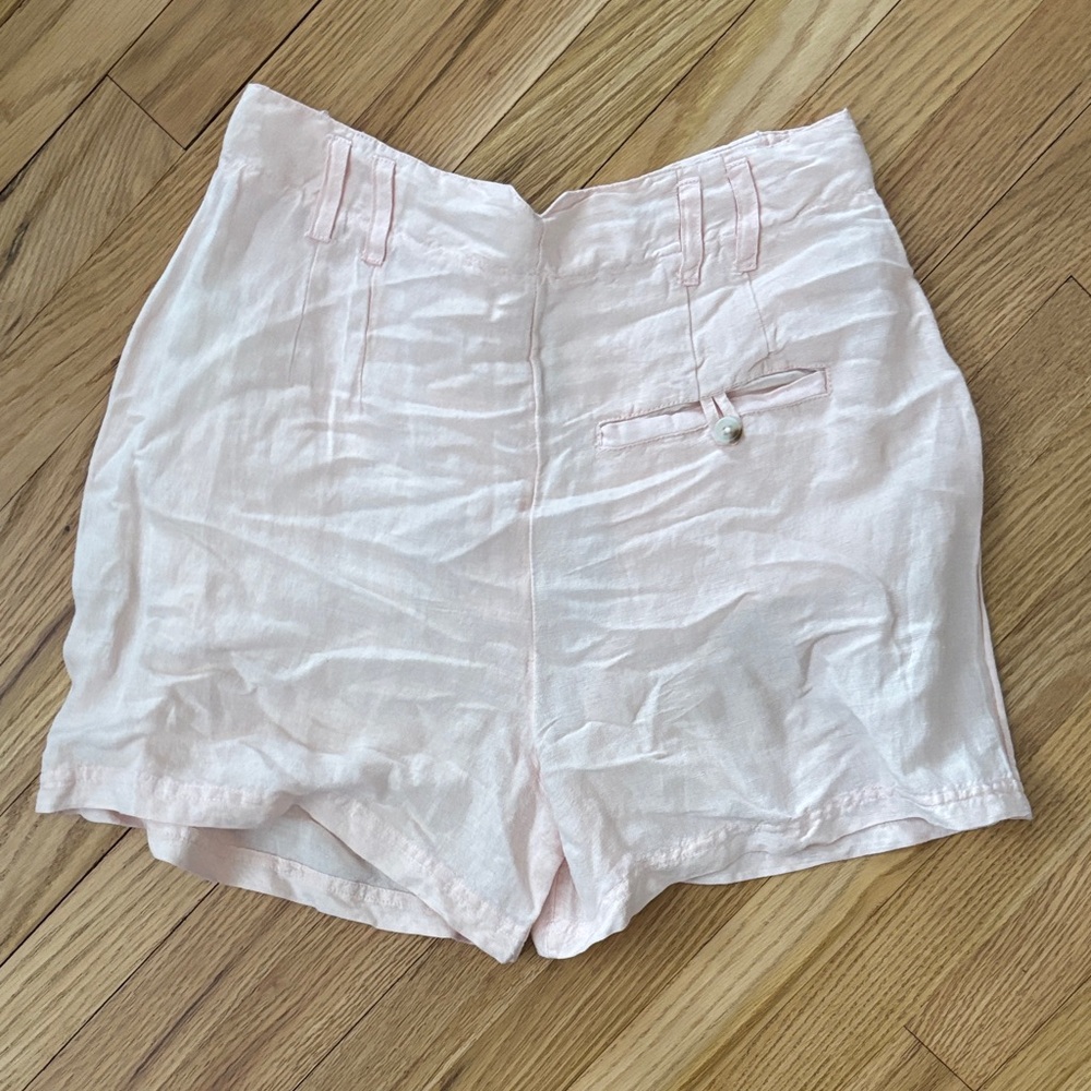 Free People Light Pink Calla Linen High Waist Shorts, NWT - Picture 5 of 7